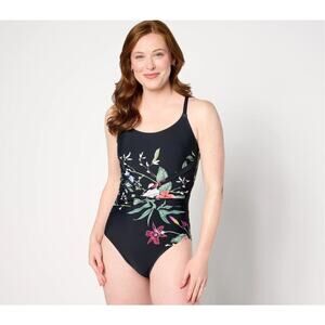 Jantzen Swimsuit Floral Fantasy One Piece Underwire NWT $105 Size Women's 14